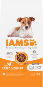 Iams Puppy Junior Small Medium Dog Food 12kg. On Sale at VetShop